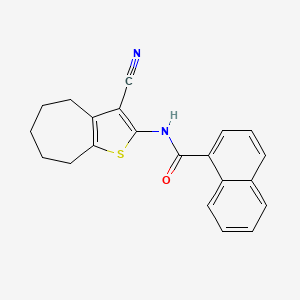 molecular formula C21H18N2OS B5778363 N~1~-(3-CYANO-5,6,7,8-TETRAHYDRO-4H-CYCLOHEPTA[B]THIOPHEN-2-YL)-1-NAPHTHAMIDE 