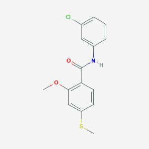 molecular formula C15H14ClNO2S B5778377 N-(3-chlorophenyl)-2-methoxy-4-(methylsulfanyl)benzamide 