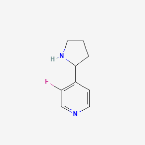 molecular formula C9H11FN2 B577841 3-Fluoro-4-(pyrrolidin-2-yl)pyridine CAS No. 1270491-52-5