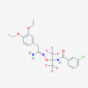 molecular formula C22H22ClF6N3O4 B5778415 N-[2-({[(1Z)-1-AMINO-2-(3,4-DIETHOXYPHENYL)ETHYLIDENE]AMINO}OXY)-1,1,1,3,3,3-HEXAFLUORO-2-PROPANYL]-3-CHLOROBENZAMIDE 
