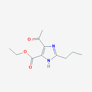 molecular formula C11H16N2O3 B057785 4-乙酰-2-丙基-1H-咪唑-5-羧酸乙酯 CAS No. 144690-07-3