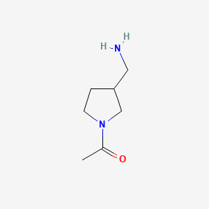 molecular formula C7H14N2O B577853 1-(3-Aminomethyl-pyrrolidin-1-yl)-ethanone CAS No. 1251055-48-7
