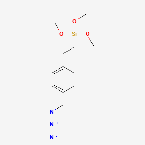 molecular formula C12H19N3O3Si B577859 （叠氮甲基）苯乙基三甲氧基硅烷，技术级-90 CAS No. 1245946-78-4