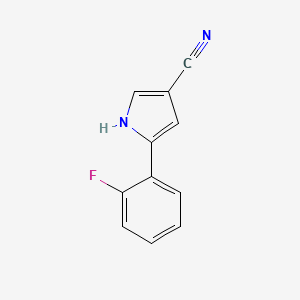 molecular formula C11H7FN2 B577860 5-(2-fluorophenyl)-1H-pyrrole-3-carbonitrile CAS No. 1240948-77-9