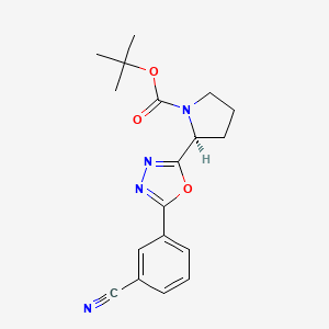 molecular formula C18H20N4O3 B577863 (S)-tert-butyl 2-(5-(3-cyanophenyl)-1,3,4-oxadiazol-2-yl)pyrrolidine-1-carboxylate CAS No. 1260605-21-7