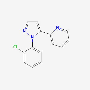 molecular formula C14H10ClN3 B577865 2-(1-(2-chlorophenyl)-1H-pyrazol-5-yl)pyridine CAS No. 1269293-92-6