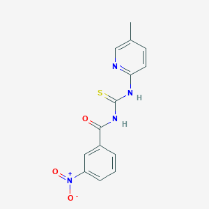 molecular formula C14H12N4O3S B5778673 N-[(5-methylpyridin-2-yl)carbamothioyl]-3-nitrobenzamide 