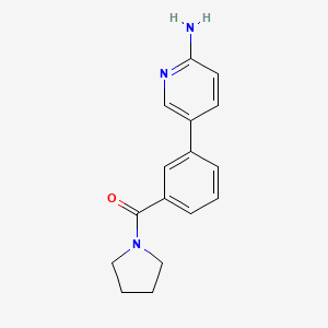 molecular formula C16H17N3O B577873 5-[3-(Pyrrolidinocarbonyl]phenyl]pyridin-2-amine CAS No. 1314988-21-0