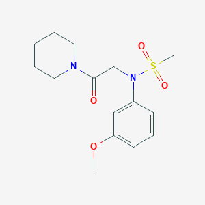 molecular formula C15H22N2O4S B5778736 N-(3-methoxyphenyl)-N-(2-oxo-2-piperidin-1-ylethyl)methanesulfonamide 