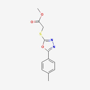 molecular formula C12H12N2O3S B5778771 Methyl 2-((5-(p-tolyl)-1,3,4-oxadiazol-2-yl)thio)acetate 