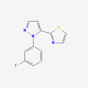 molecular formula C12H8FN3S B577890 2-(1-(3-fluorophenyl)-1H-pyrazol-5-yl)thiazole CAS No. 1269291-14-6