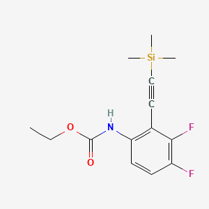 Ethyl (3,4-difluoro-2-((trimethylsilyl)ethynyl)phenyl)carbamate