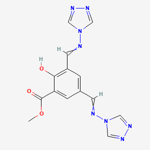 molecular formula C14H12N8O3 B5779136 Methyl 2-hydroxy-3,5-bis(1,2,4-triazol-4-yliminomethyl)benzoate 