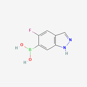 molecular formula C7H6BFN2O2 B577917 5-氟-1H-吲唑-6-硼酸 CAS No. 1253911-22-6