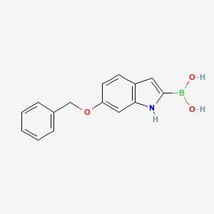molecular formula C15H14BNO3 B577921 6-BENZYLOXY-1H-INDOLE-2-BORONIC ACID CAS No. 1218790-97-6