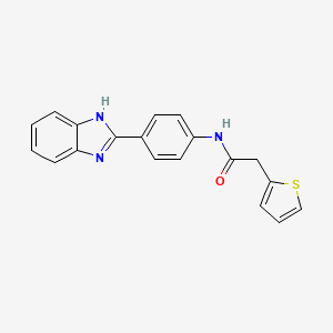 molecular formula C19H15N3OS B5779316 N-[4-(1H-1,3-BENZODIAZOL-2-YL)PHENYL]-2-(THIOPHEN-2-YL)ACETAMIDE 