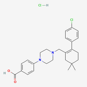 molecular formula C26H32Cl2N2O2 B577932 4-[4-[[2-(4-Chlorophenyl)-5,5-dimethyl-1-cyclohexenyl]methyl]-1-piperazinyl]benzoic Acid Hydrochloride CAS No. 1305320-63-1