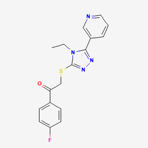 molecular formula C17H15FN4OS B5779350 2-[(4-ethyl-5-pyridin-3-yl-4H-1,2,4-triazol-3-yl)thio]-1-(4-fluorophenyl)ethanone 