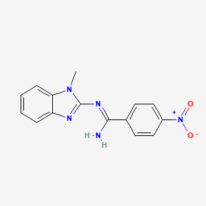 molecular formula C15H13N5O2 B5779409 N'-(1-methylbenzimidazol-2-yl)-4-nitrobenzenecarboximidamide 