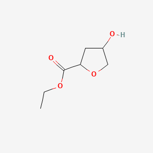 molecular formula C7H12O4 B577950 Ethyl 4-hydroxytetrahydrofuran-2-carboxylate CAS No. 1333319-61-1
