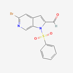 molecular formula C14H9BrN2O3S B577956 5-Bromo-1-(phenylsulfonyl)-6-azaindole-2-carbaldehyde CAS No. 1227269-19-3