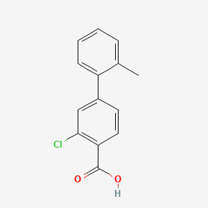 molecular formula C14H11ClO2 B577961 2-氯-4-(2-甲基苯基)苯甲酸 CAS No. 1238634-51-9