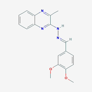 molecular formula C18H18N4O2 B5779626 N-[(E)-(3,4-dimethoxyphenyl)methylideneamino]-3-methylquinoxalin-2-amine 