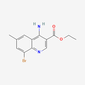 molecular formula C13H13BrN2O2 B577963 4-Amino-8-bromo-6-methylquinoline-3-carboxylic acid ethyl ester CAS No. 1242260-34-9
