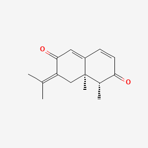 molecular formula C15H18O2 B577966 Warburgiadione CAS No. 13855-36-2