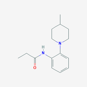 molecular formula C15H22N2O B5779717 N-[2-(4-methylpiperidin-1-yl)phenyl]propanamide 