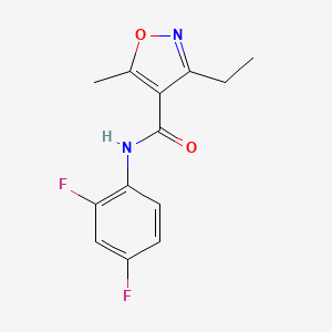 molecular formula C13H12F2N2O2 B5779762 N-(2,4-difluorophenyl)-3-ethyl-5-methyl-1,2-oxazole-4-carboxamide 