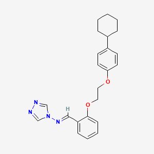 molecular formula C23H26N4O2 B5779971 N-[(E)-{2-[2-(4-cyclohexylphenoxy)ethoxy]phenyl}methylidene]-4H-1,2,4-triazol-4-amine 