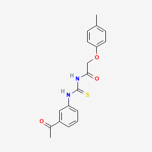 molecular formula C18H18N2O3S B5779992 N-[(3-acetylphenyl)carbamothioyl]-2-(4-methylphenoxy)acetamide 
