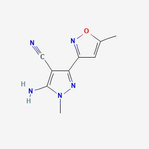 5-Amino-1-methyl-3-(5-methylisoxazol-3-yl)-1H-pyrazole-4-carbonitrile
