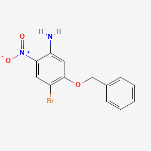 molecular formula C13H11BrN2O3 B578003 5-BENZYLOXY-4-BROMO-2-NITROANILINE CAS No. 1255574-69-6