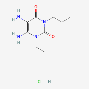 molecular formula C9H17ClN4O2 B578005 5,6-二氨基-1-乙基-3-丙基嘧啶-2,4(1H,3H)-二酮盐酸盐 CAS No. 1245645-59-3