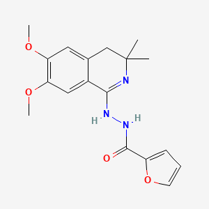 molecular formula C18H21N3O4 B5780060 N'-(6,7-dimethoxy-3,3-dimethyl-4H-isoquinolin-1-yl)furan-2-carbohydrazide 