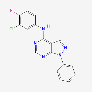 molecular formula C17H11ClFN5 B5780121 N-(3-chloro-4-fluorophenyl)-1-phenylpyrazolo[3,4-d]pyrimidin-4-amine 