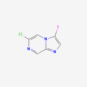 molecular formula C6H3ClIN3 B578016 6-Chloro-3-iodoimidazo[1,2-A]pyrazine CAS No. 1245645-10-6