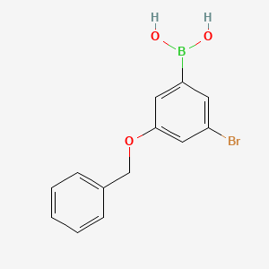 molecular formula C13H12BBrO3 B578023 3-(BENZYLOXY)-5-BROMOPHENYLBORONIC ACID CAS No. 1256355-21-1