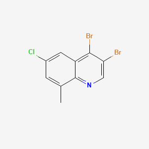 molecular formula C10H6Br2ClN B578024 3,4-Dibromo-6-chloro-8-methylquinoline CAS No. 1211751-43-7