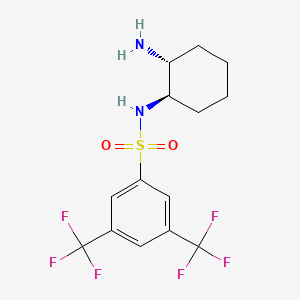 molecular formula C14H16F6N2O2S B578029 N-[(1R,2R)-2-aminocyclohexyl]-3,5-bis(trifluoromethyl)benzenesulfonamide CAS No. 1233703-68-8