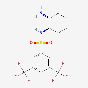 molecular formula C14H16F6N2O2S B578029 N-[(1R,2R)-2-aMinocyclohexyl]-3,5-bis(trifluoroMethyl)- BenzenesulfonaMide CAS No. 1233703-68-8
