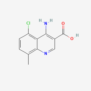 molecular formula C11H9ClN2O2 B578036 4-Amino-5-chloro-8-methylquinoline-3-carboxylic acid CAS No. 1242260-36-1