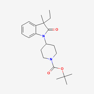 molecular formula C21H30N2O3 B578046 tert-Butyl 4-(3-ethyl-3-methyl-2-oxoindolin-1-yl)piperidine-1-carboxylate CAS No. 1358667-45-4