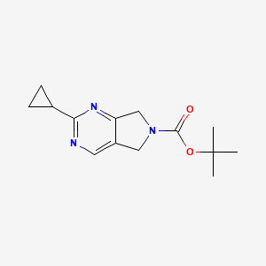 molecular formula C14H19N3O2 B578047 叔丁基 2-环丙基-5H-吡咯并[3,4-d]嘧啶-6(7H)-羧酸酯 CAS No. 1289267-20-4