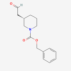 molecular formula C15H19NO3 B578048 Benzyl (3S)-3-(2-oxoethyl)piperidine-1-carboxylate CAS No. 1359722-14-7
