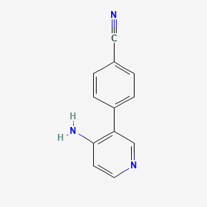 molecular formula C12H9N3 B578050 4-(4-Aminopyridin-3-yl)benzonitrile CAS No. 1258620-63-1