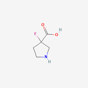 molecular formula C5H8FNO2 B578055 3-氟吡咯烷-3-羧酸 CAS No. 1228634-93-2