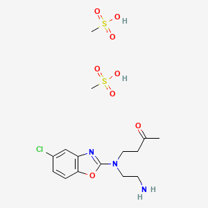 molecular formula C15H24ClN3O8S2 B578056 4-((2-aMinoethyl)(5-chlorobenzo[d]oxazol-2-yl)aMino)butan-2-one (diMethanesulfonate) CAS No. 1276666-12-6